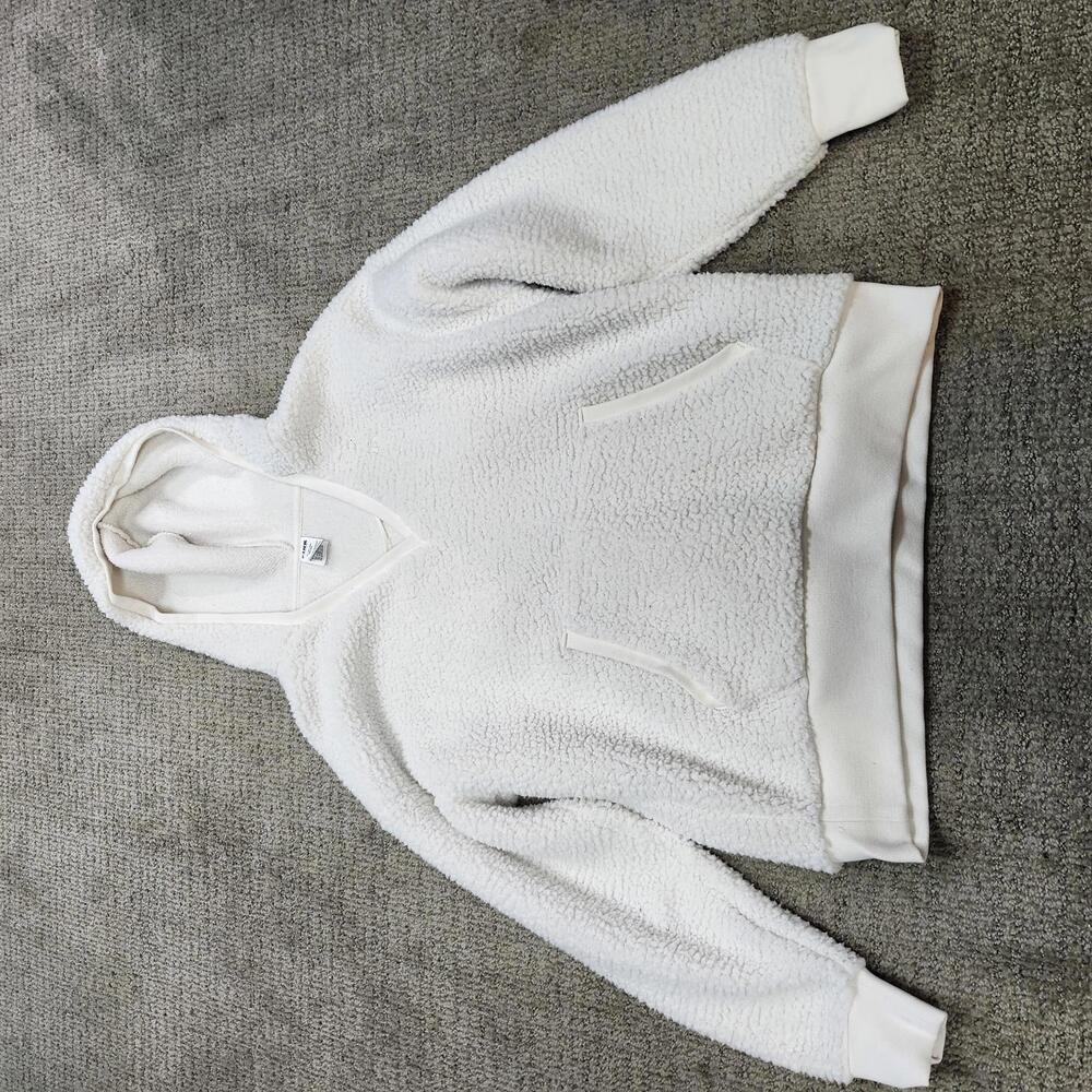 Victoria's Secret Pink Jacket Sherpa Women’s White Long Sleeve Hooded Size XS